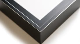 black with silver frame